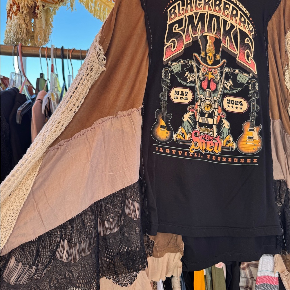 'Blackberry Smoke' Graphic Tee small upcycled to fit one size fits most